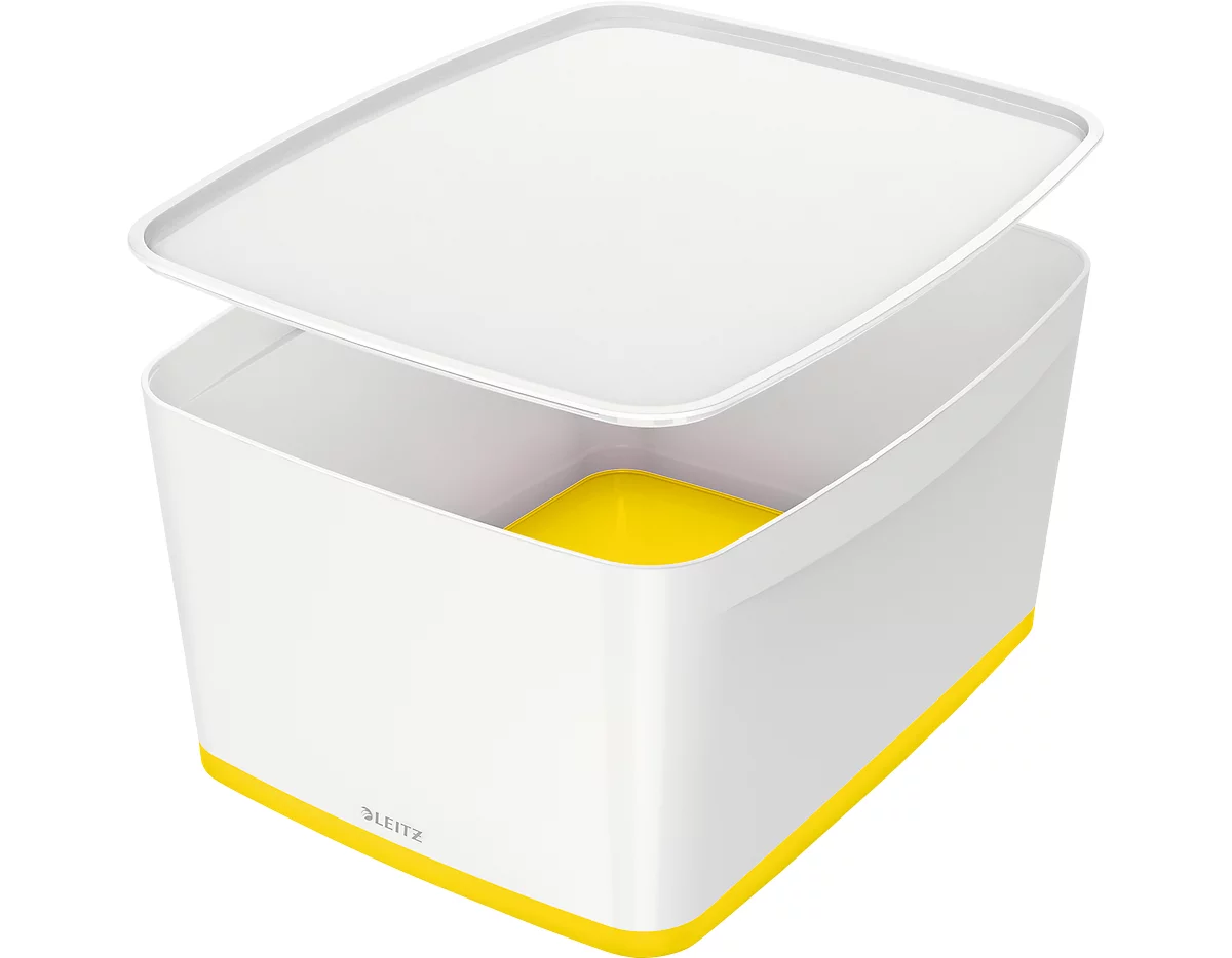 Caja de almacenamiento Leitz MyBox, DIN A4, para utensilios, blanco/amarillo