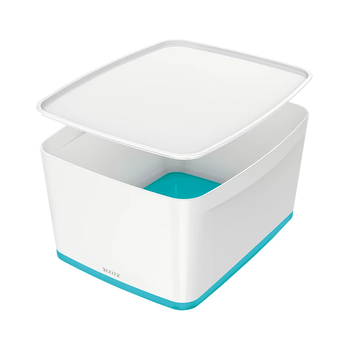 Caja de almacenamiento Leitz MyBox, DIN A4, para utensilios, blanco/azul hielo