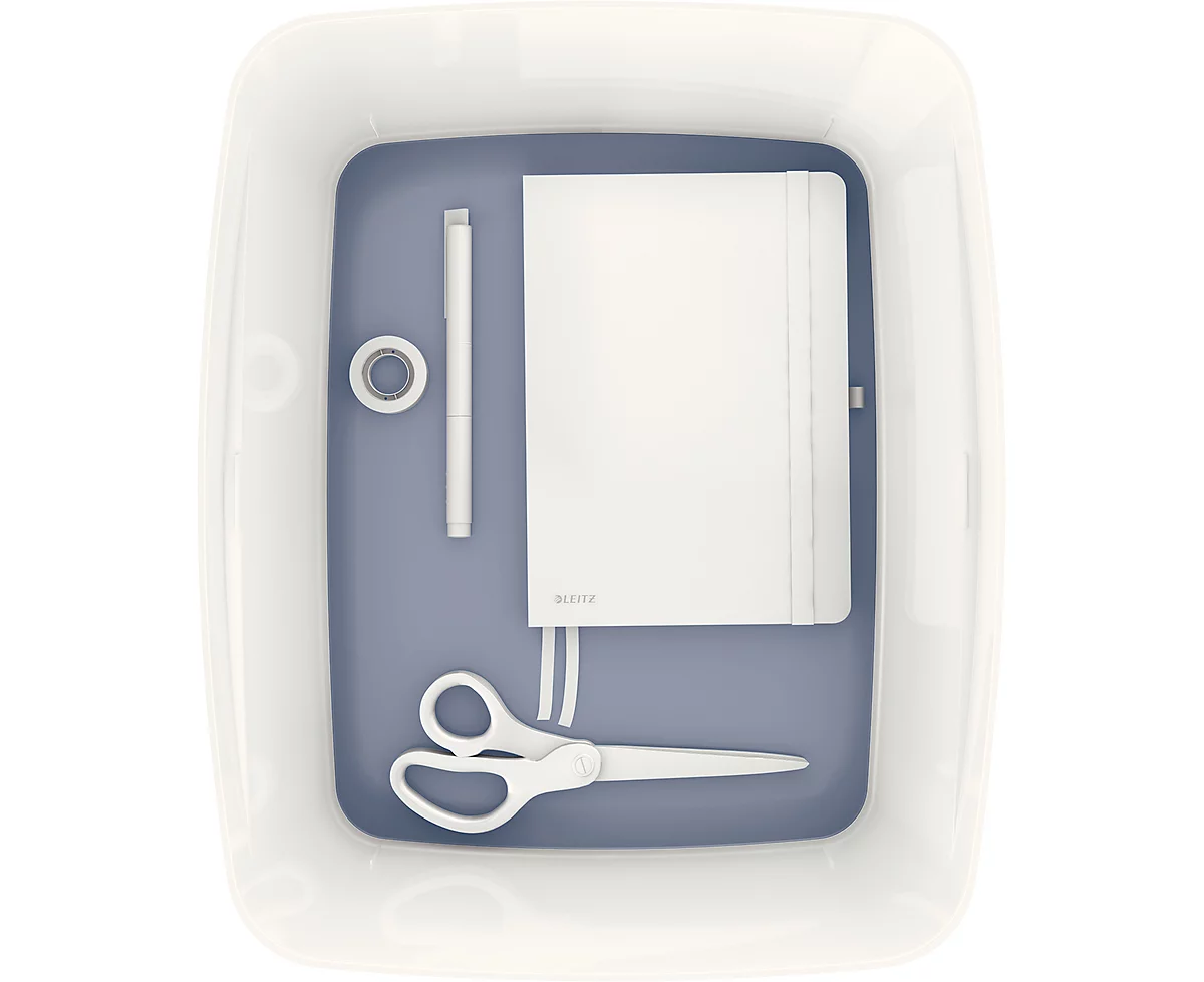 Caja de almacenamiento Leitz MyBox, DIN A4, para utensilios, blanco/gris