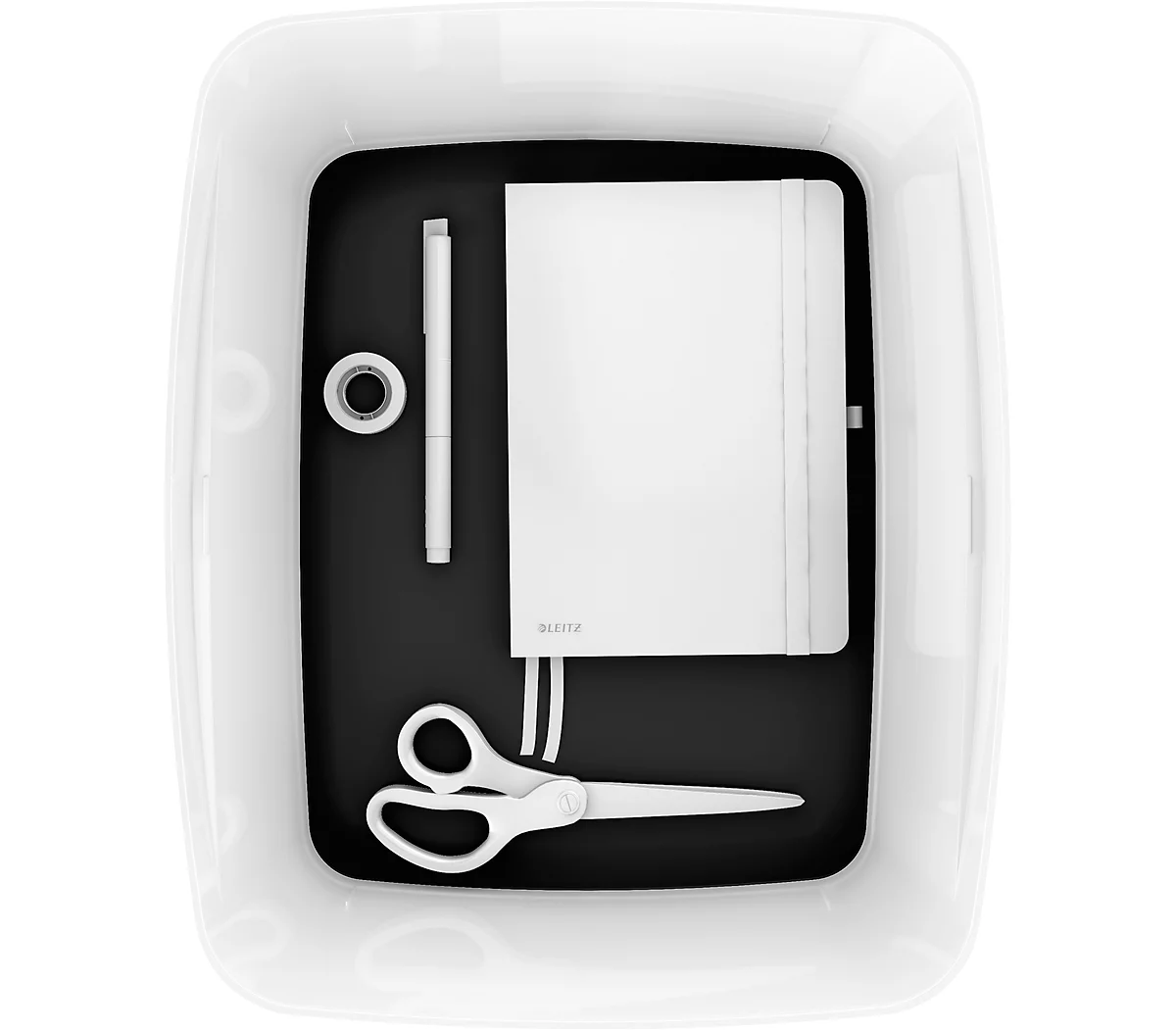 Caja de almacenamiento Leitz MyBox, DIN A4, para utensilios, blanco/negro