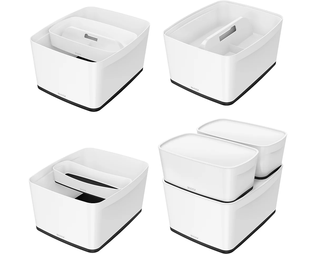 Caja de almacenamiento Leitz MyBox, DIN A4, para utensilios, blanco/negro