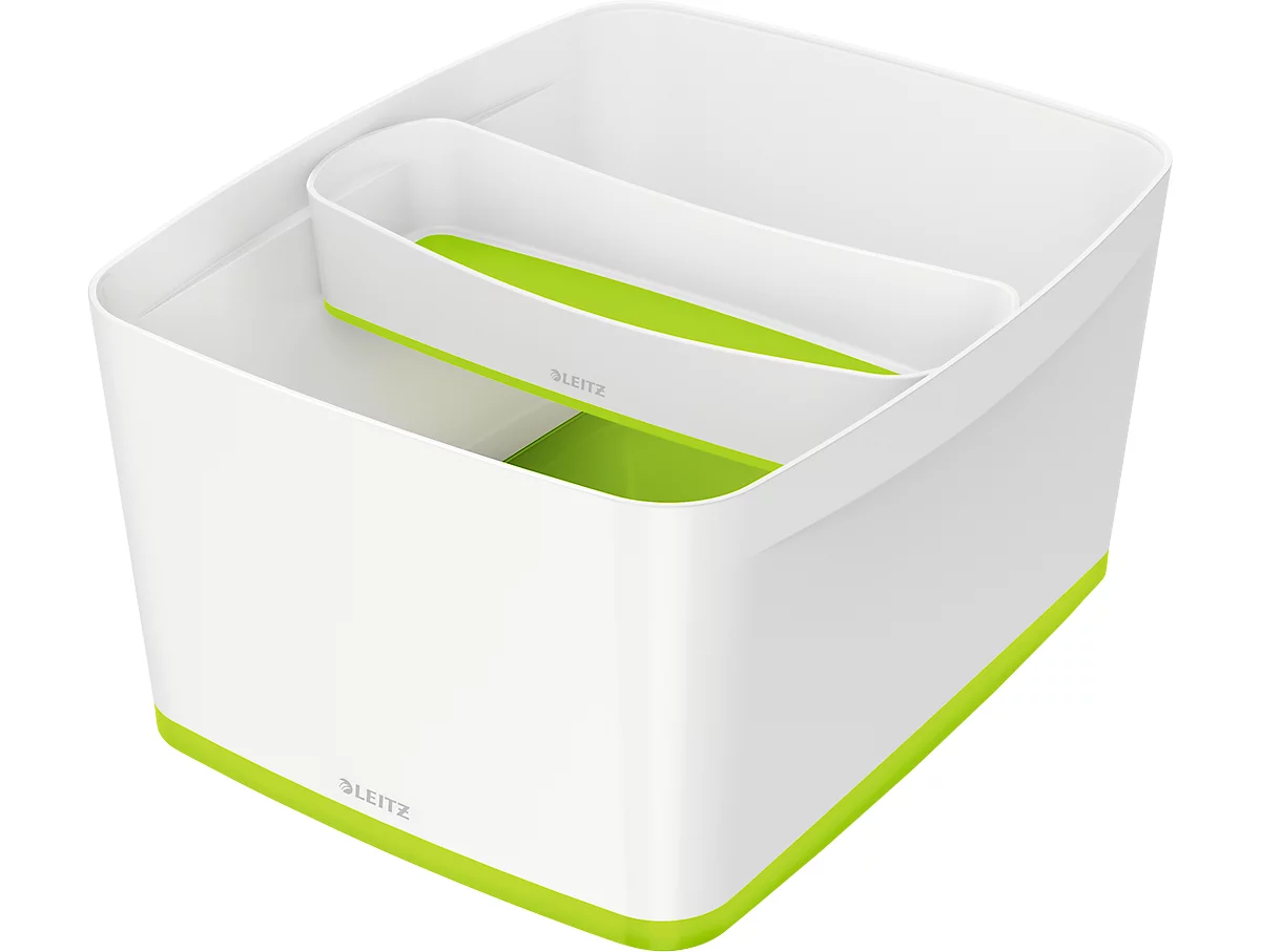 Caja de almacenamiento Leitz MyBox, DIN A4, para utensilios, blanco/verde
