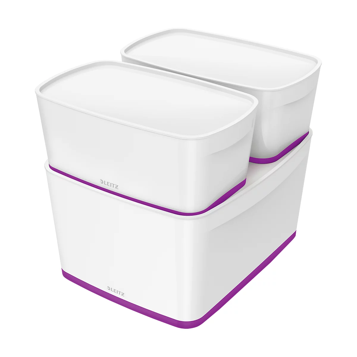 Caja de almacenamiento Leitz MyBox, DIN A4, para utensilios, blanco/violeta