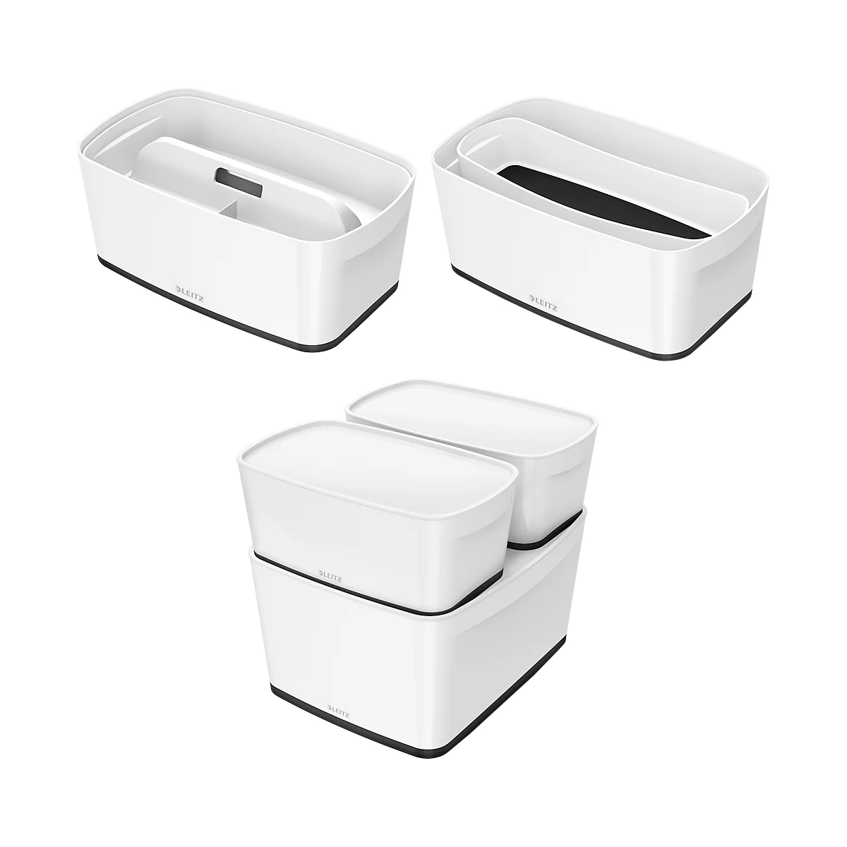 Caja de almacenamiento Leitz MyBox, DIN A5, para utensilios, blanco/negro