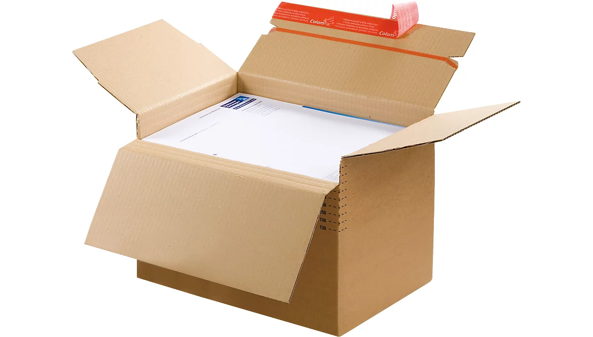 Caja de envío, con fondo automático, resellable, hasta 20 kg, L 175 x A 105 x A 75 mm, cartón ondulado, marrón