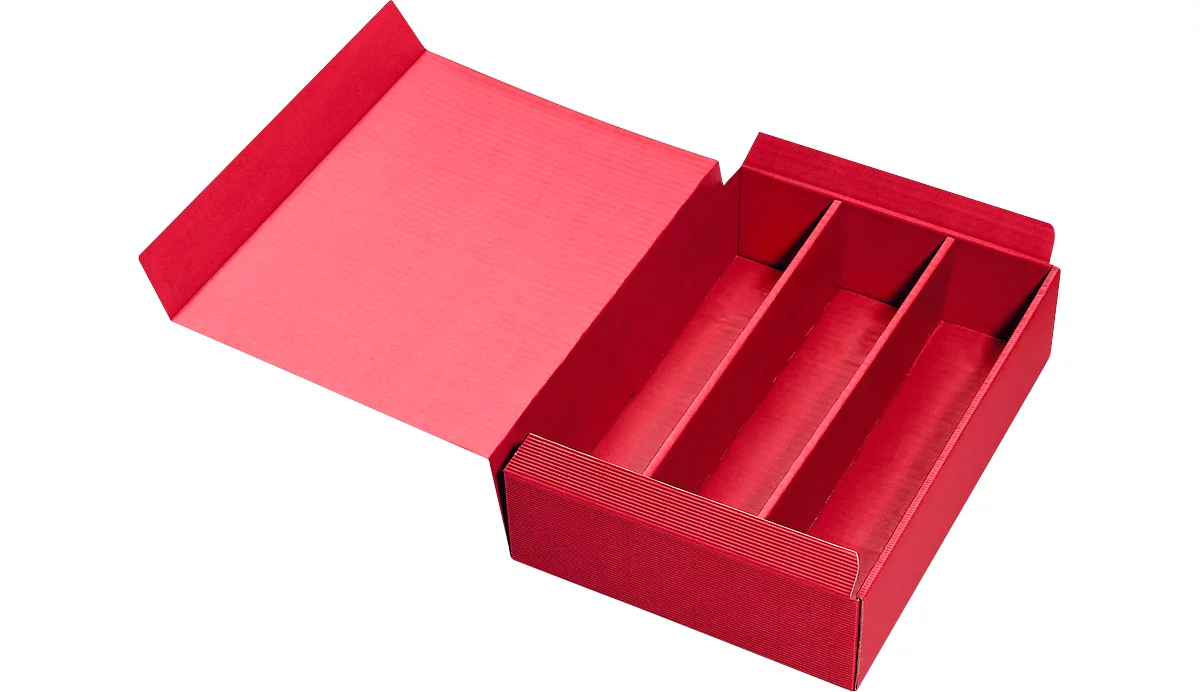 Caja de presentación de vino con certificación PTZ, triple, roja, 25 unidades