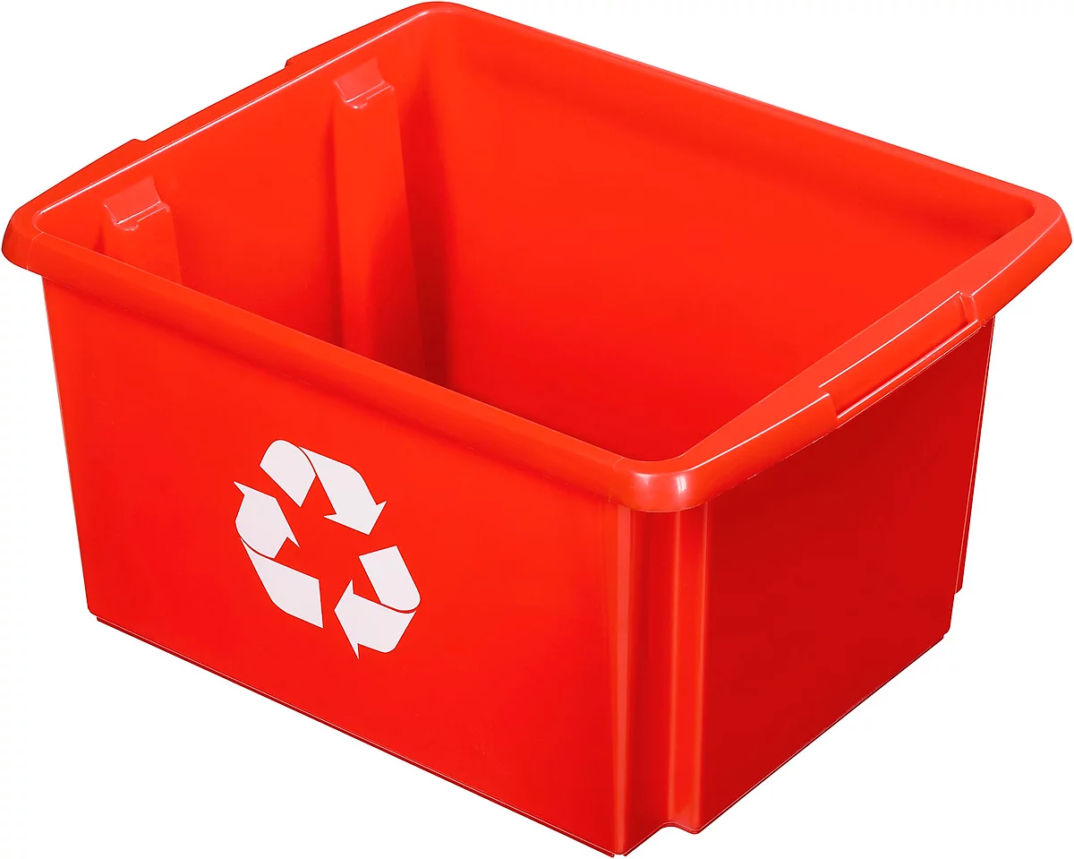 Caja de reciclaje Sunware Nesta, 32 l, L 455 x A 360 x A 240 mm, roja