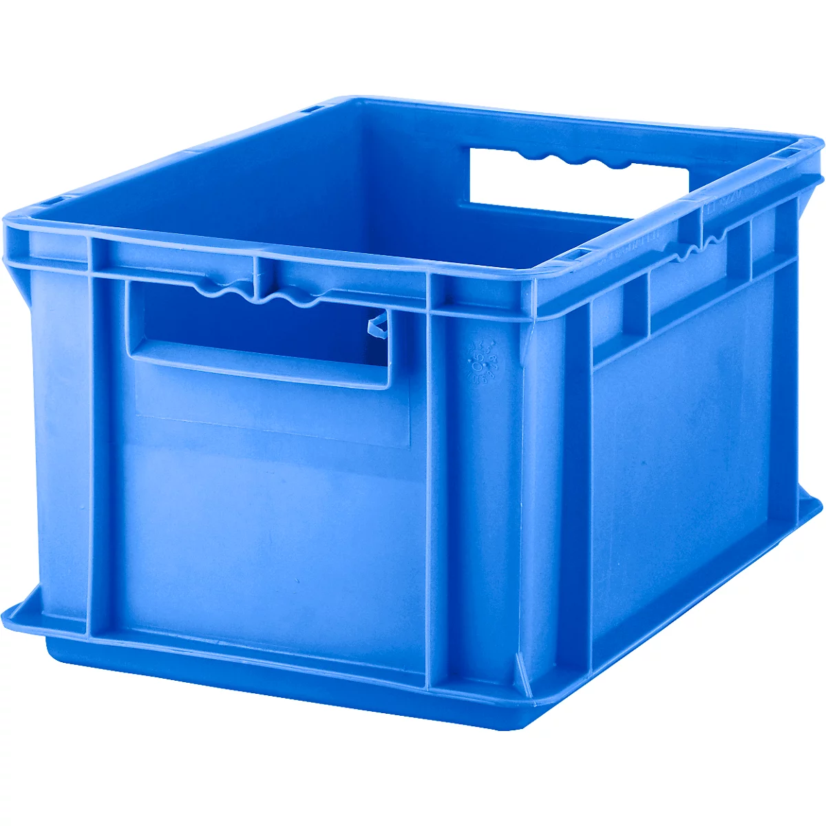 Caja de tamaño EURO EF 4220, L 400 x A 300 x A 220 mm, capacidad 20,4 l, capacidad de carga 15 kg, apilable, polipropileno, azul