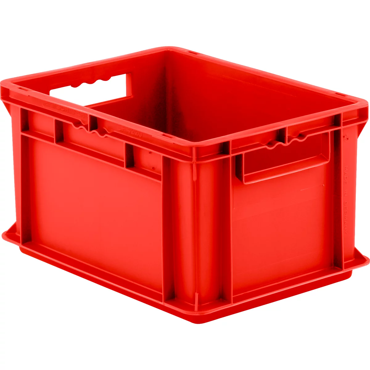 Caja de tamaño EURO EF 4220, L 400 x A 300 x A 220 mm, capacidad 20,4 litros, capacidad de carga 15 kg, apilable, polipropileno, rojo