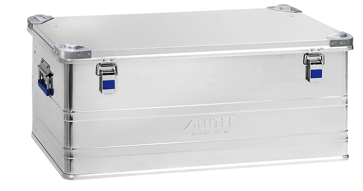 Caja de transporte Alutec INDUSTRY 140, aluminio, 140 l, L 900 x An 495 x Al 379 mm, con esquinas apilables, tapa robusta