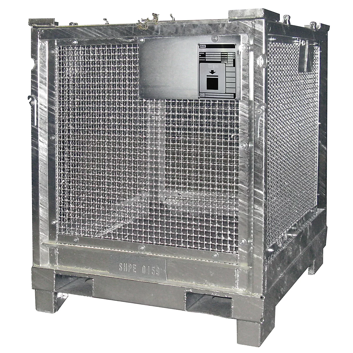 Caja de transporte BAUER STB 1000, chapa de acero, galvanizada en caliente, con cerradura, A 1200 x P 1000 x H 1235 mm