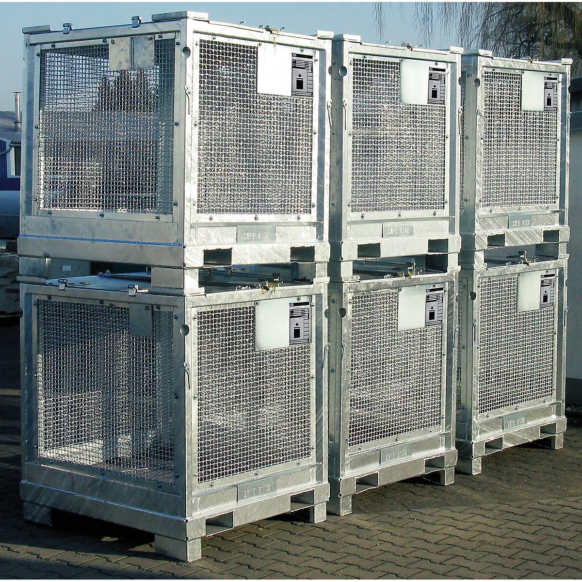 Caja de transporte BAUER STB 1000, chapa de acero, galvanizado en caliente, con cerradura, An 1200 x P 1000 x Al 1235 mm