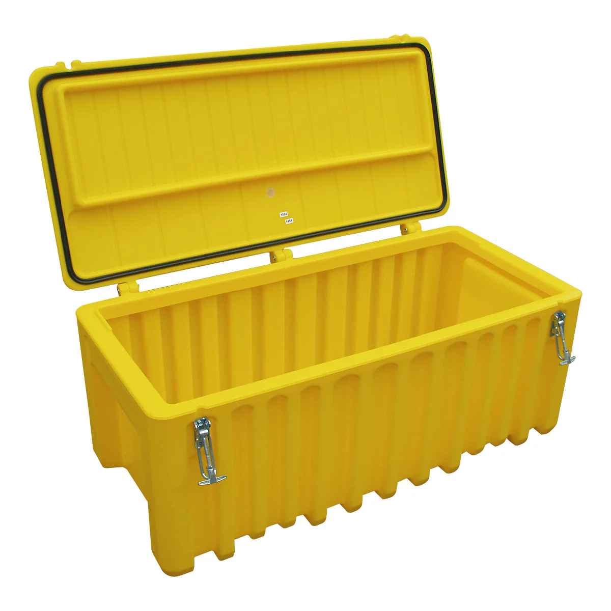 Caja de transporte y plataforma CEMO CEMbox 250, polietileno, 250 l, L 1200 x W 600 x H 540 mm, apilable, amarillo