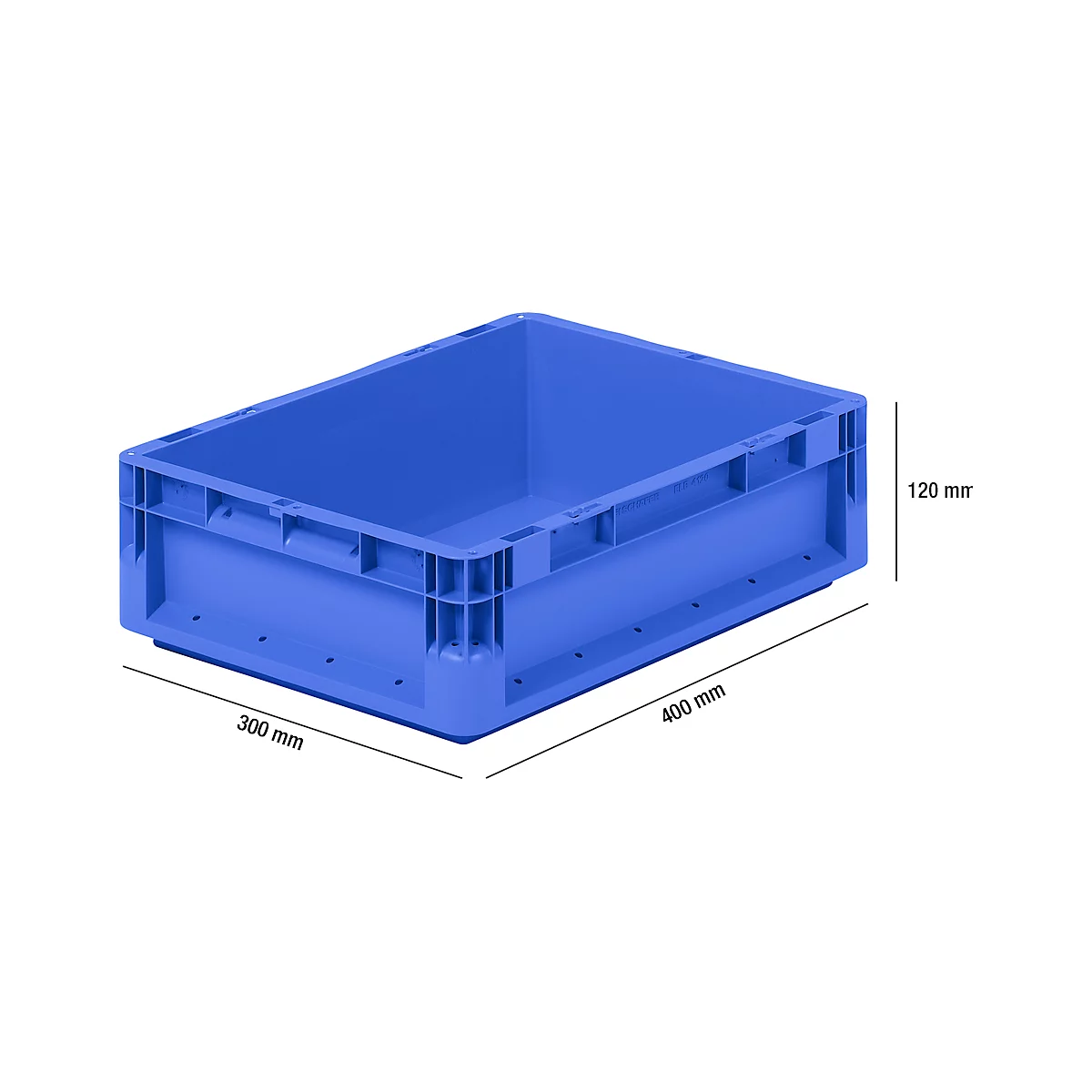 Caja ligera norma europea ELB 4120, de PP, capacidad 10,9 l, sin tapa, azul