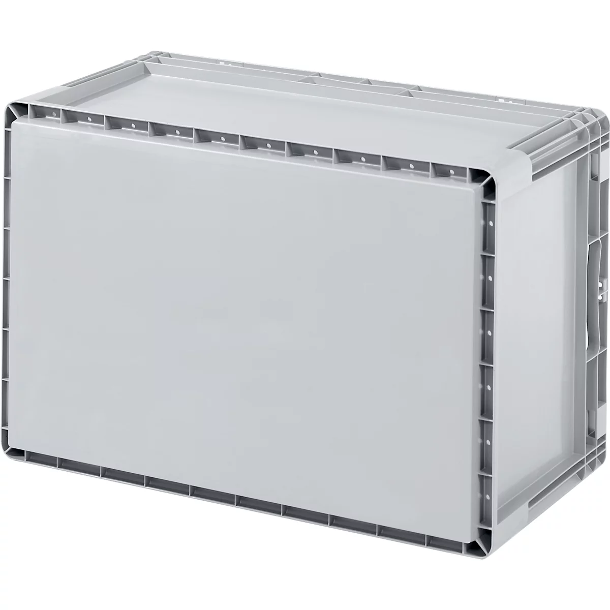 Caja ligera norma europea ELB 4220, de PP, capacidad 20,4 l, con tapa, gris