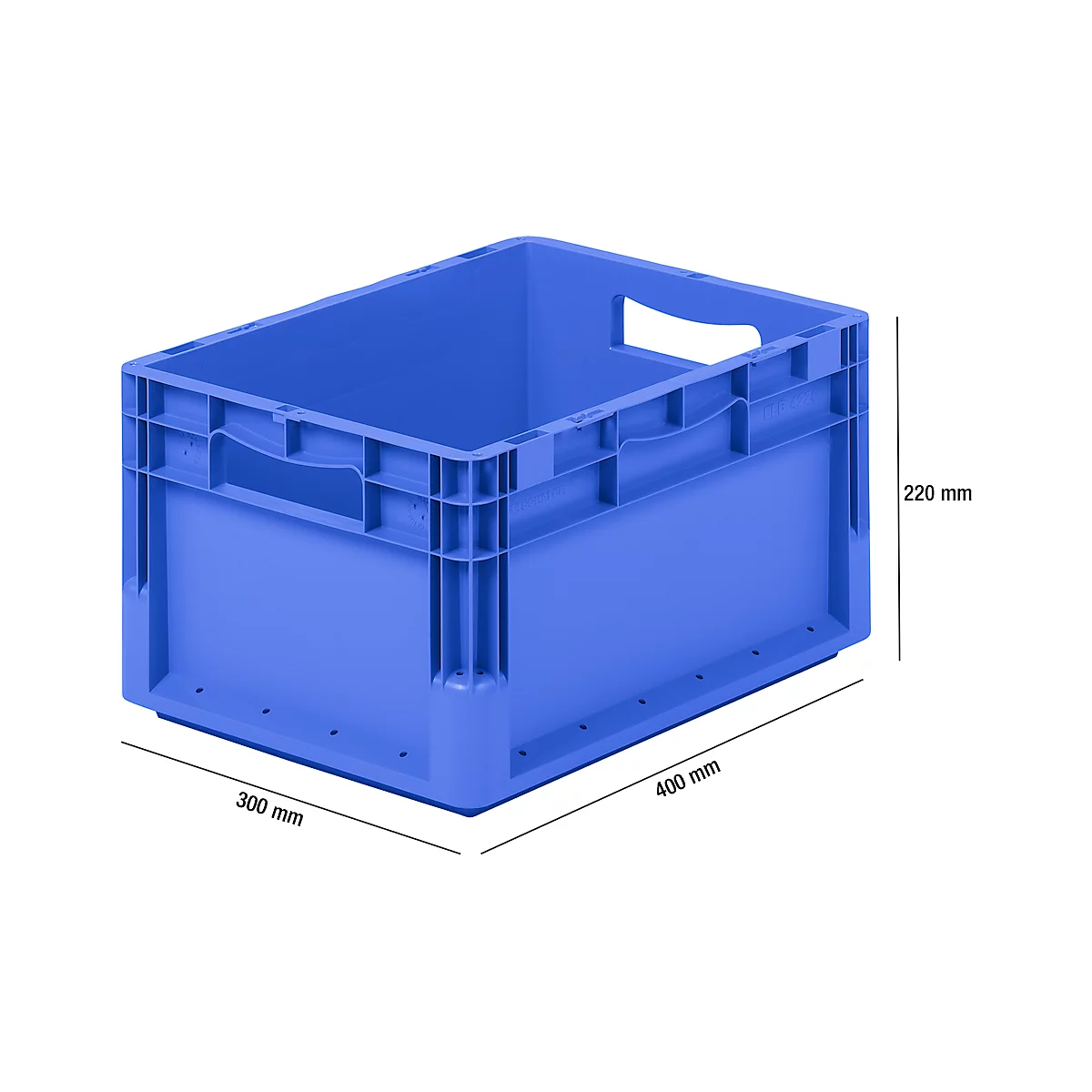 Caja ligera norma europea ELB 4220, de PP, capacidad 20,4 l, sin tapa, azul