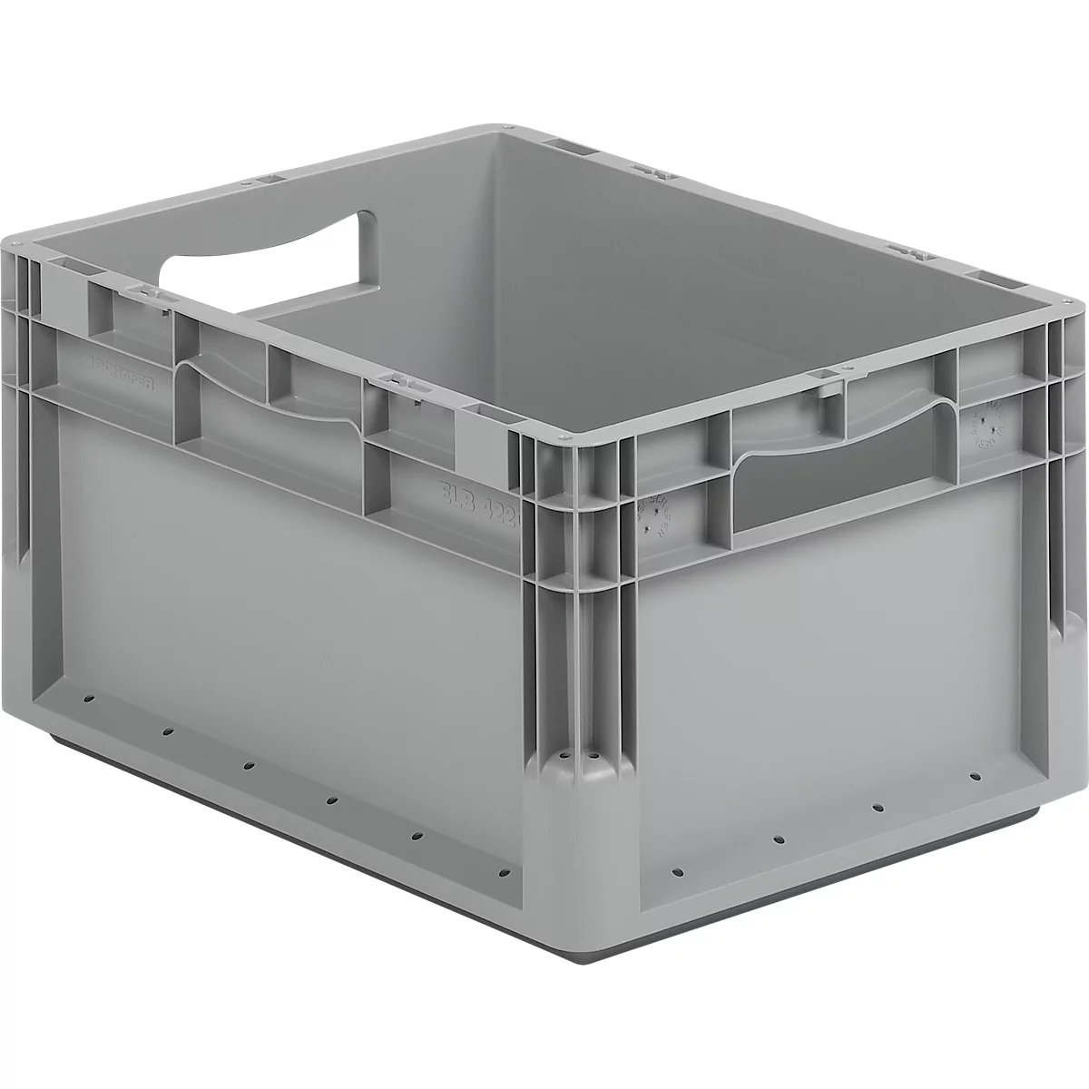 Caja ligera norma europea ELB 4220, de PP, capacidad 20,4 l, sin tapa, gris