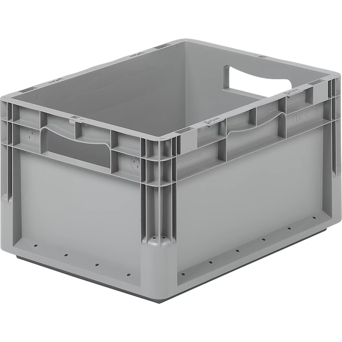 Caja ligera norma europea ELB 4220, de PP, capacidad 20,4 l, sin tapa, gris