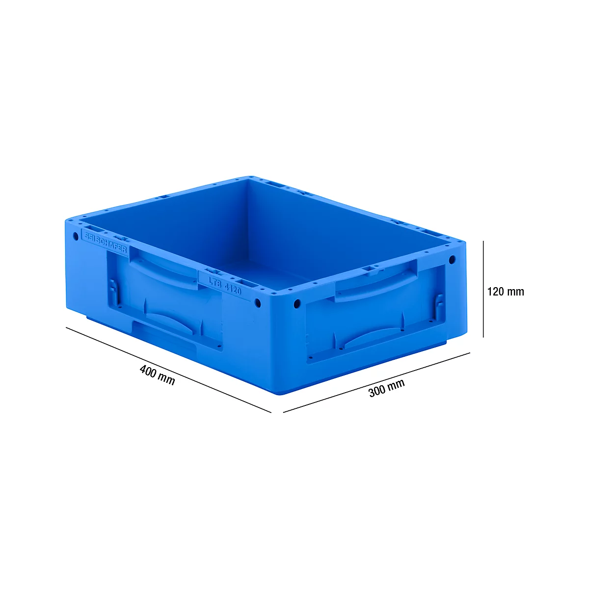 Caja norma europea serie LTB 4120, de PP, capacidad 10 l, sin tapa, azul