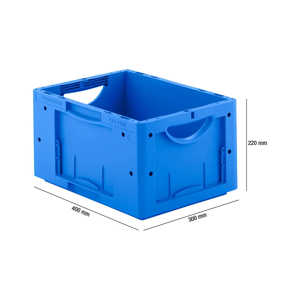 Caja norma europea serie LTB 4220, de PP, capacidad 19,8 l, sin tapa, azul