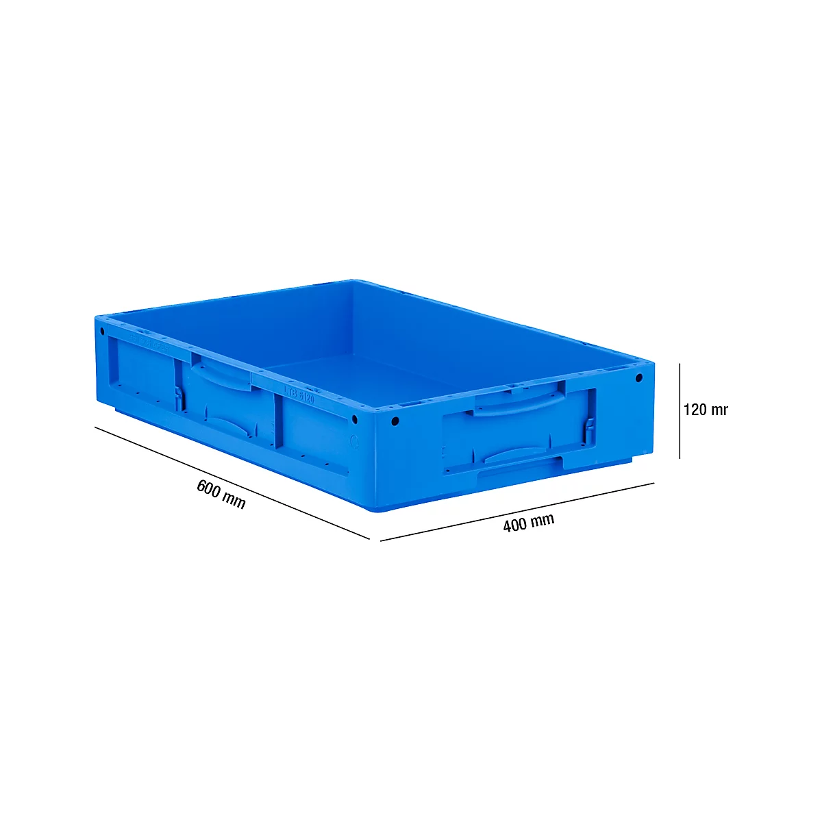 Caja norma europea serie LTB 6120, de PP, capacidad 20,3 l, sin tapa, azul