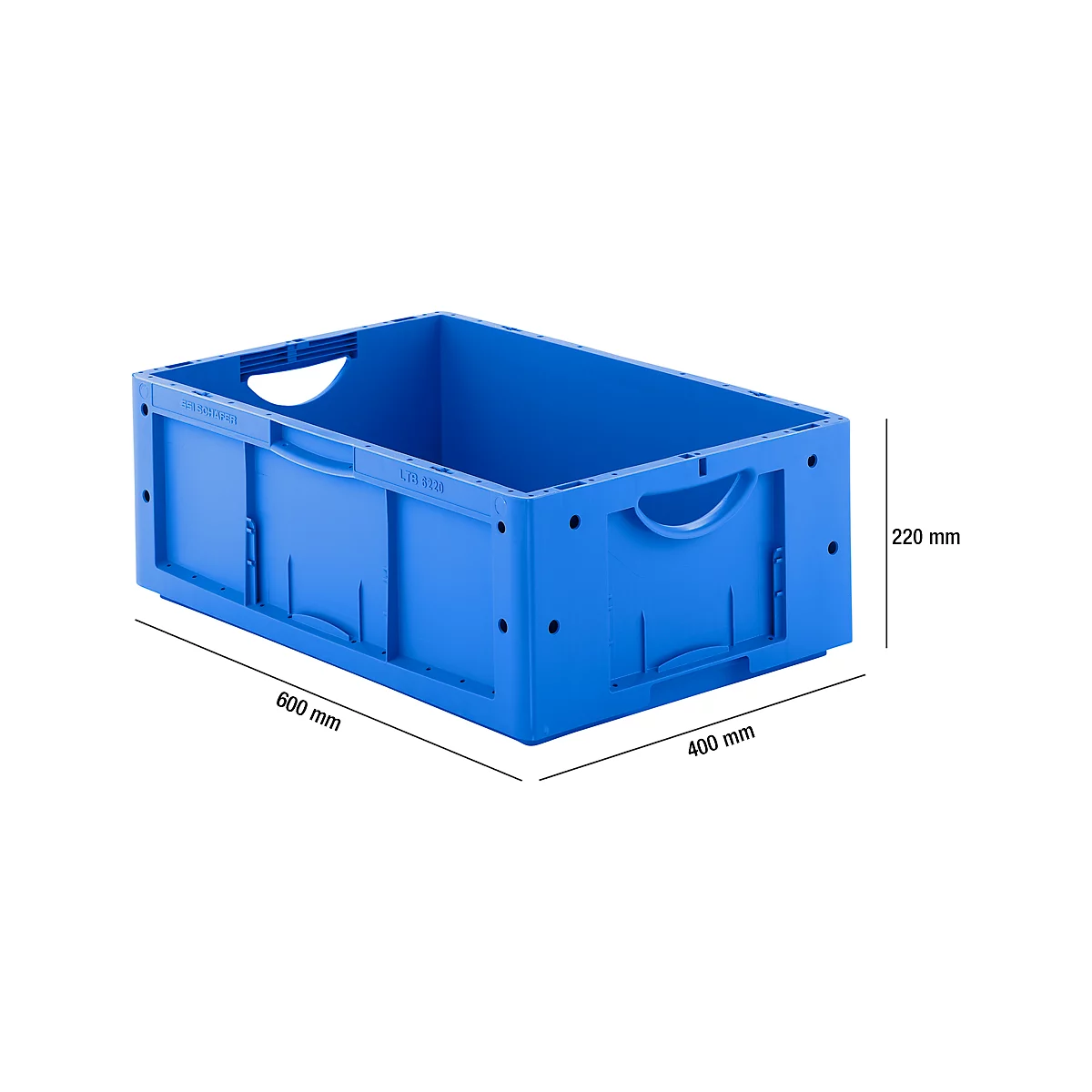 Caja norma europea serie LTB 6220, de PP, capacidad 41 l, sin tapa, azul