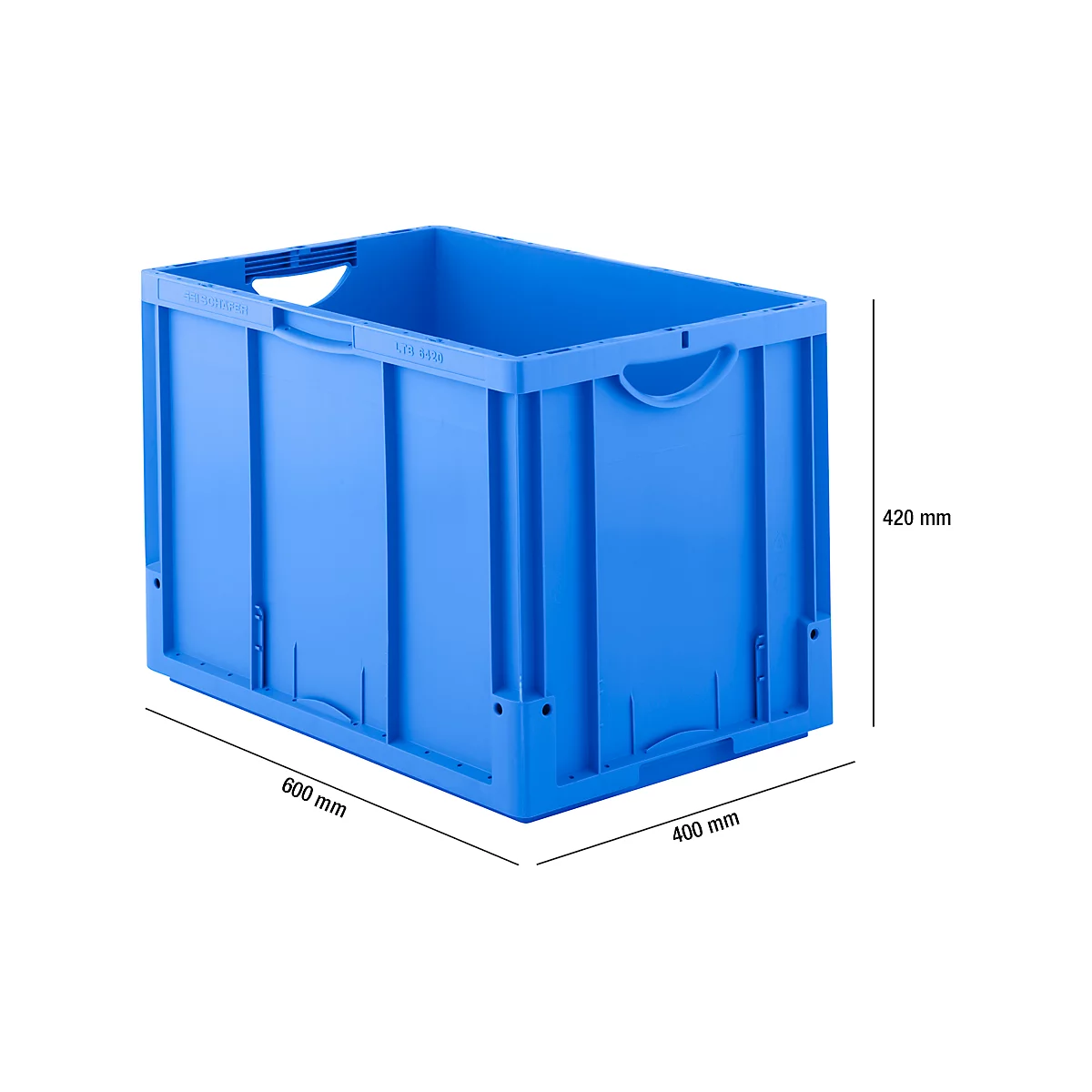 Caja norma europea serie LTB 6420, de PP, capacidad 82,3 l, sin tapa, azul