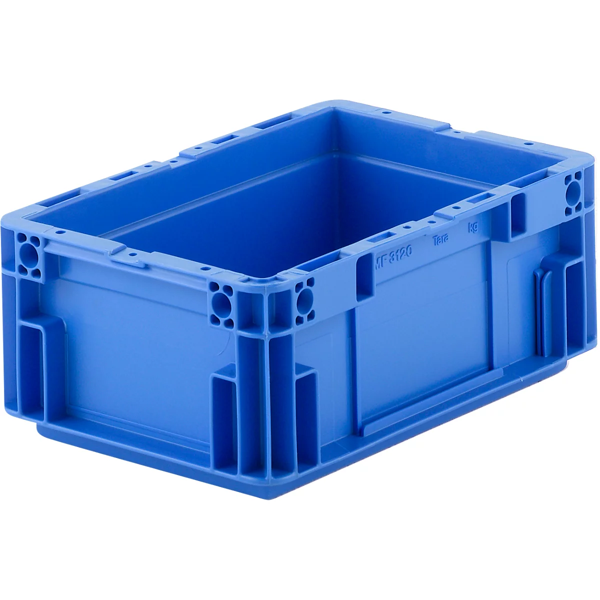 Caja norma europea serie MF 3120, de PP, capacidad 5,2 l, asa integrada, azul