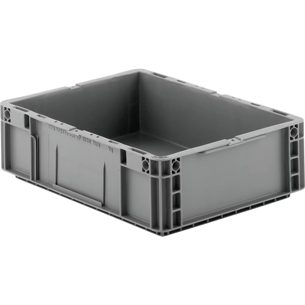 Caja norma europea serie MF 4120, de PP, capacidad 10 l, asa integrada, gris