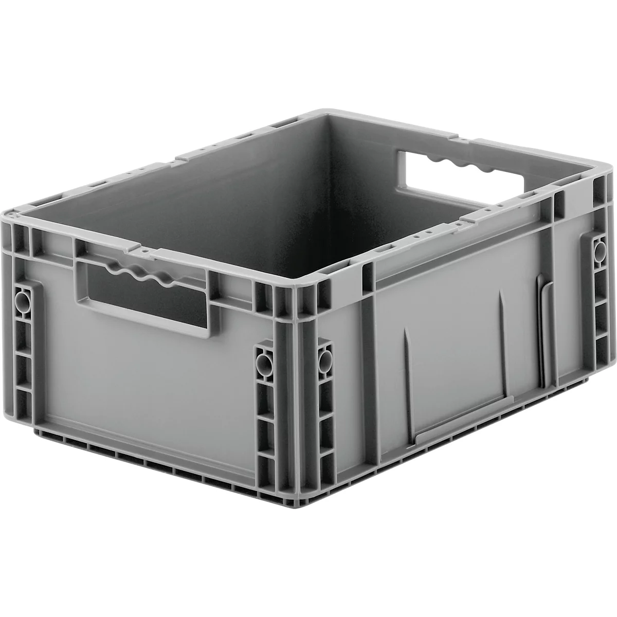 Caja norma europea serie MF 4170, de PP, capacidad 14,6 l, asidero, gris