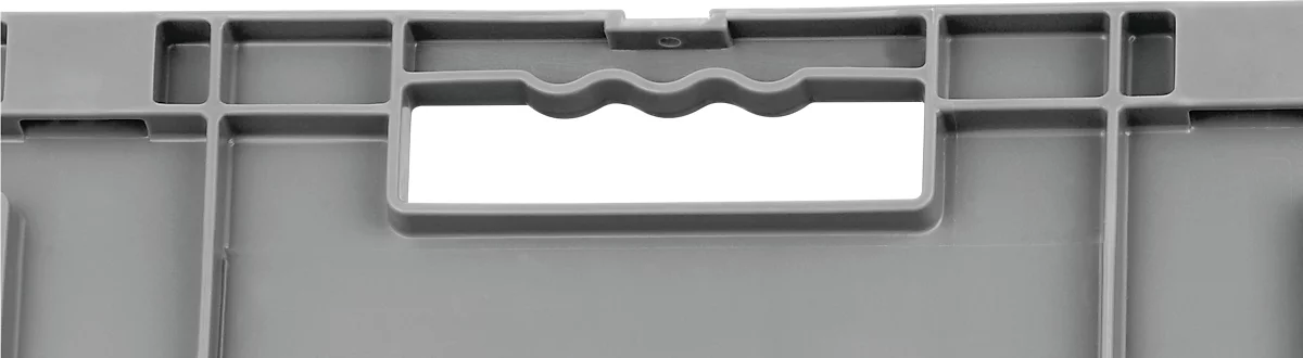 Caja norma europea serie MF 6170, de PP, capacidad 30,8 l, asidero, gris