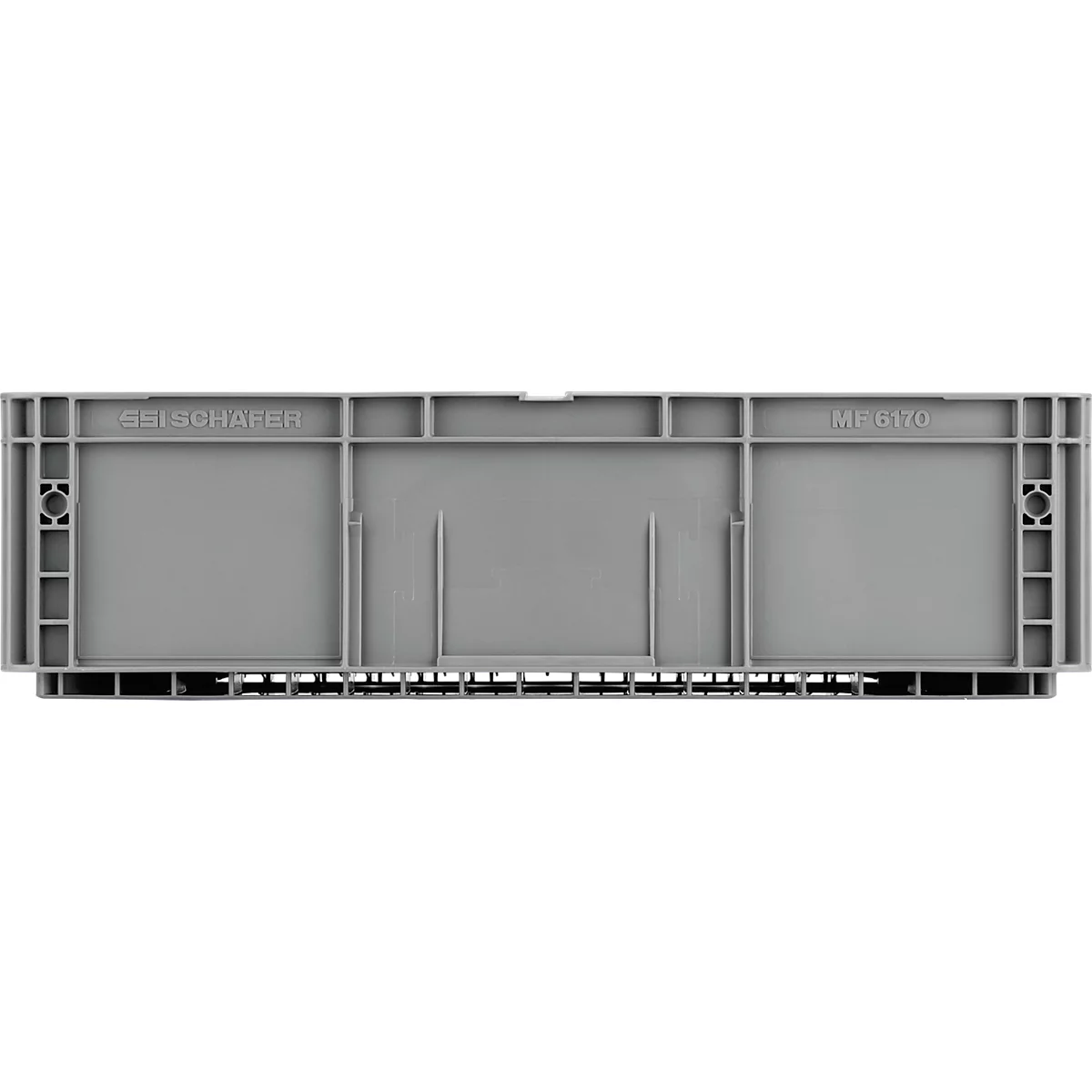 Caja norma europea serie MF 6170, de PP, capacidad 30,8 l, asidero, gris