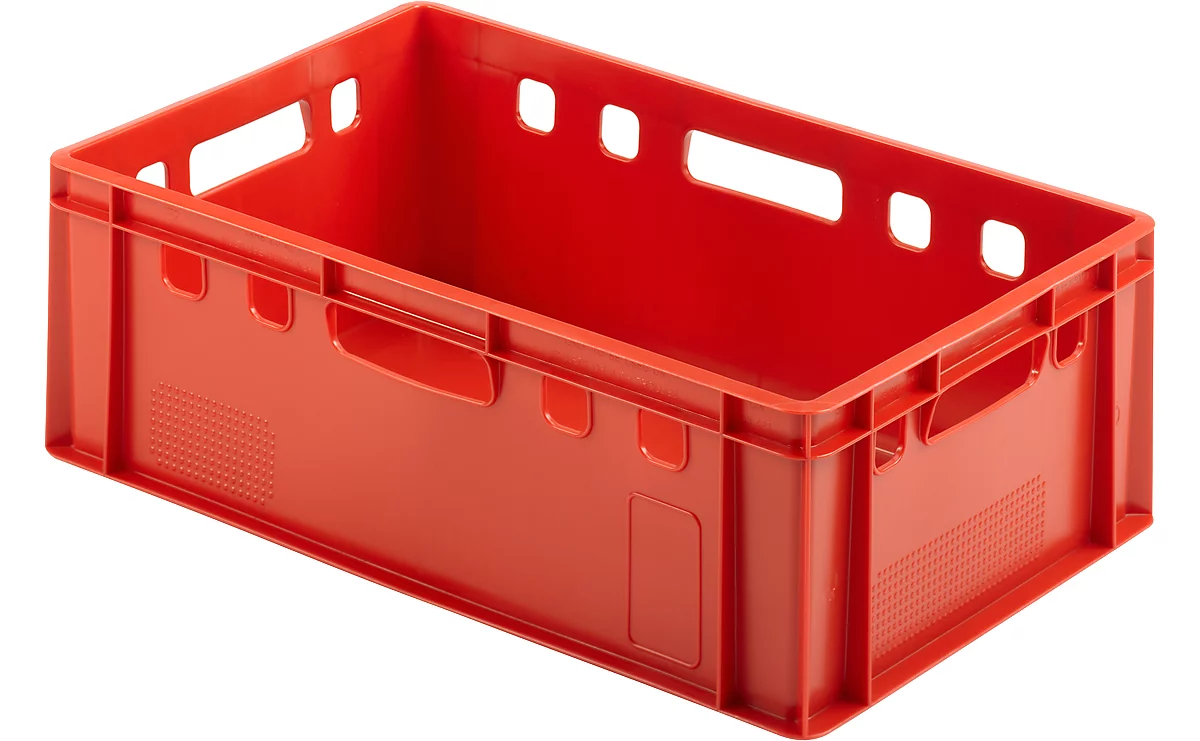 Caja para carne Euro Box, apta para alimentos, capacidad 35,3 litros, versión cerrada, rojo