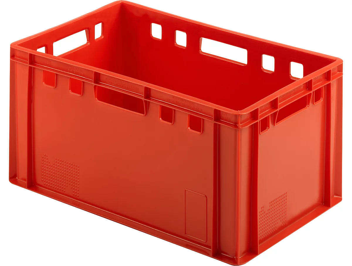 Caja para carne Euro Box, apta para alimentos, capacidad 63,5 litros, versión cerrada, rojo