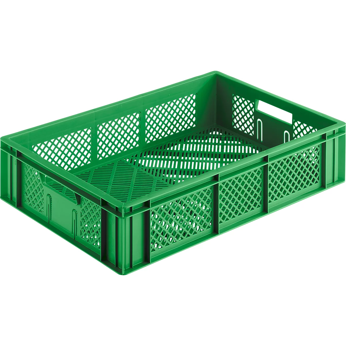 Caja para frutas y verduras Euro Box, apta para alimentos, capacidad 24,87 litros, versión calada, verde