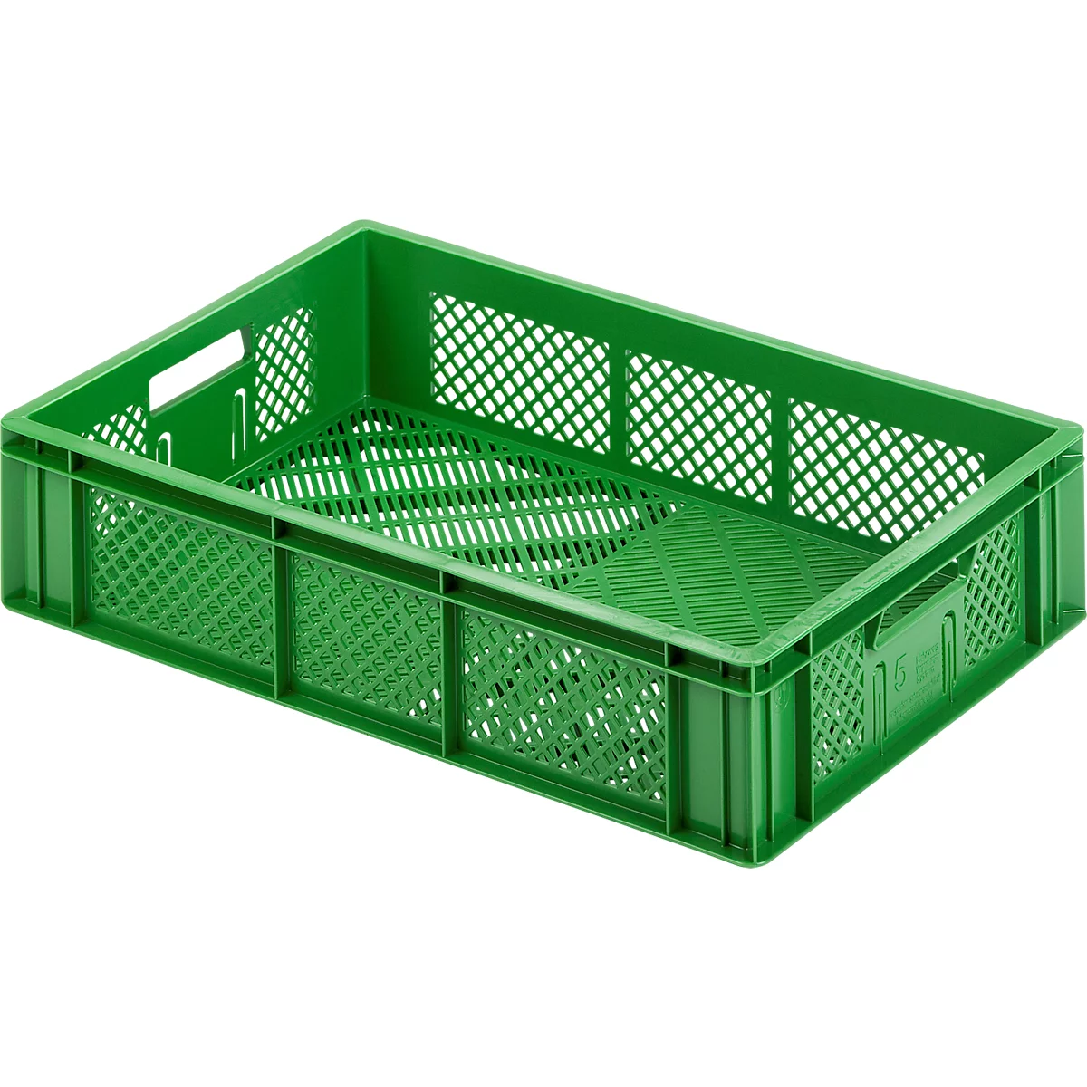 Caja para frutas y verduras Euro Box, apta para alimentos, capacidad 24,87 litros, versión calada, verde