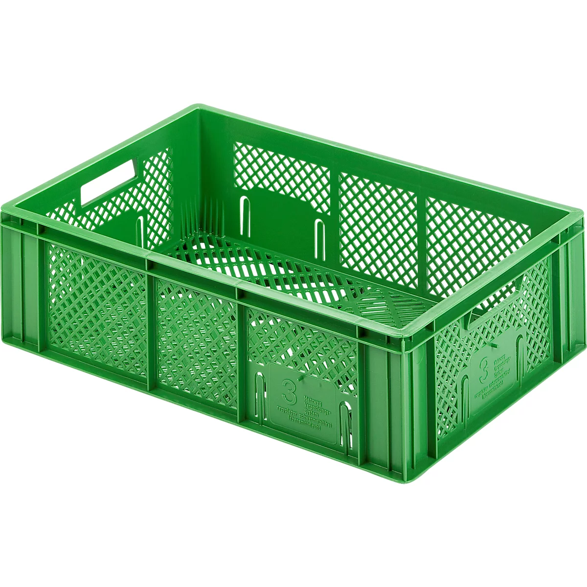 Caja para frutas y verduras Euro Box, apta para alimentos, capacidad 33,9 litros, versión calada, verde