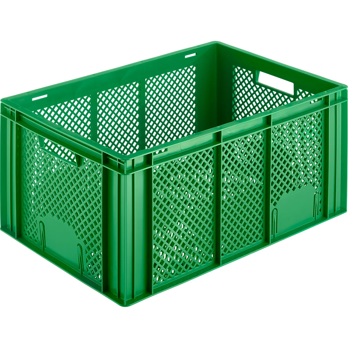 Caja para frutas y verduras Euro Box, apta para alimentos, capacidad 55,7 litros, versión calada, verde