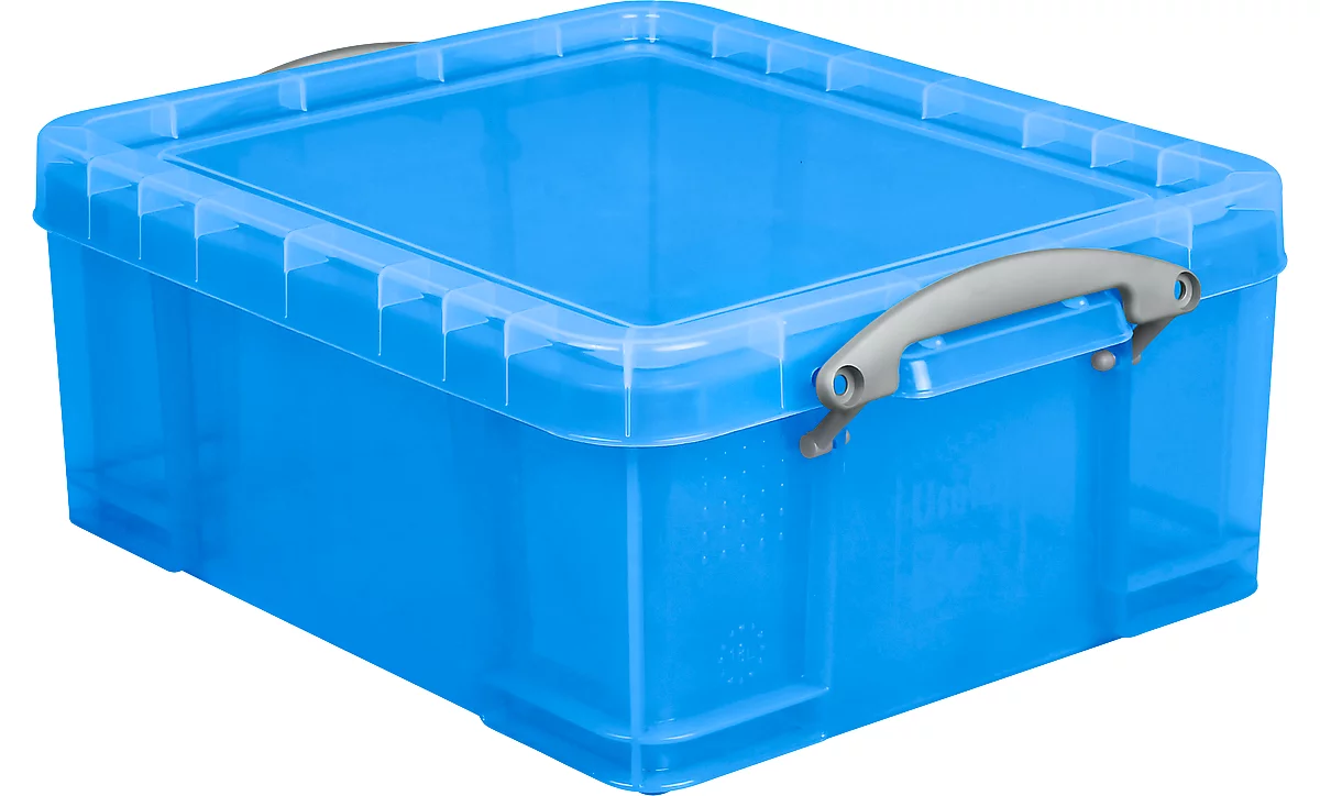 Caja, plástico, azul transparente, 18 l
