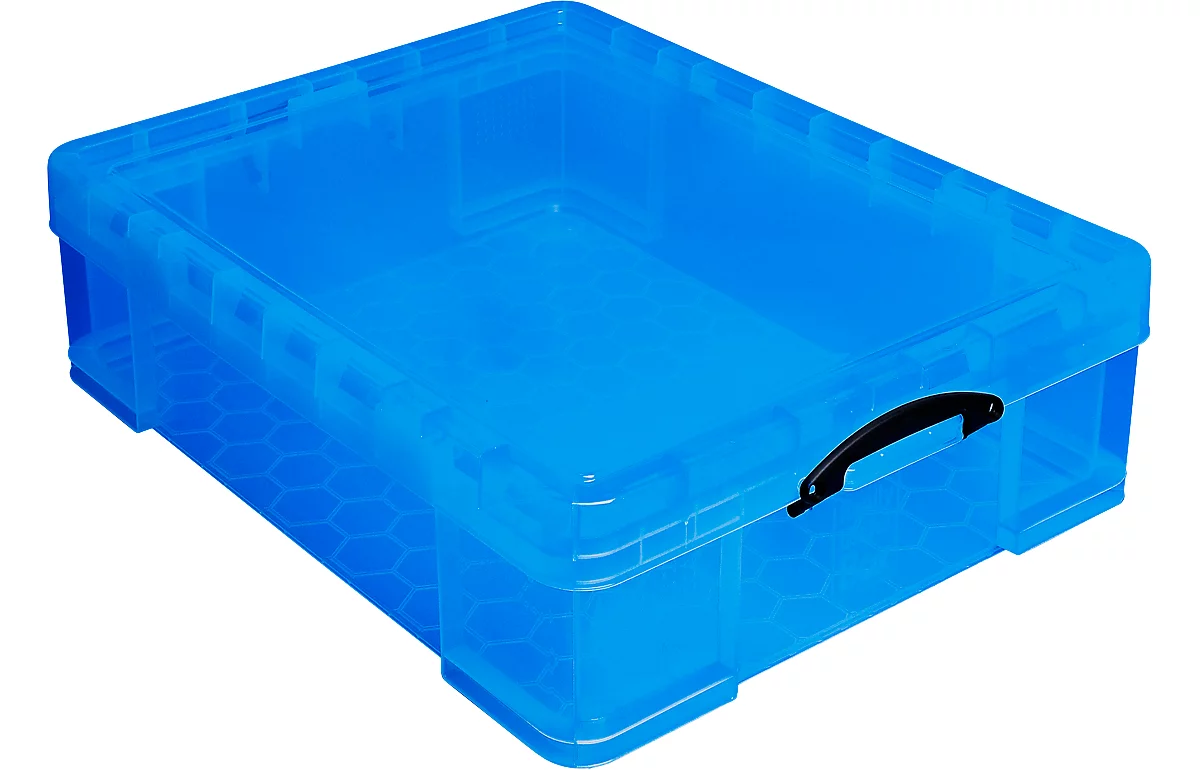 Caja, plástico, azul transparente, 70 l