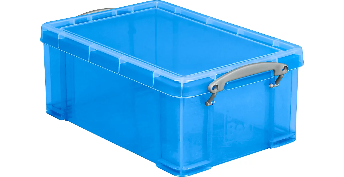Caja, plástico, azul transparente, 9 l