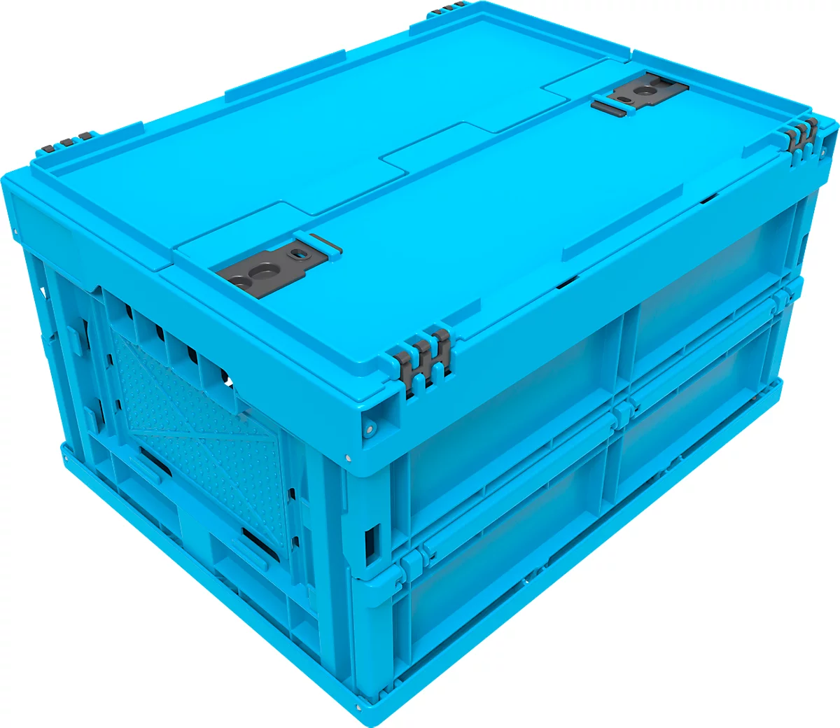 Caja plegable EURO-Maß 4322 DL, con tapa, para almacenamiento y transporte retornable, capacidad 19 L, azul