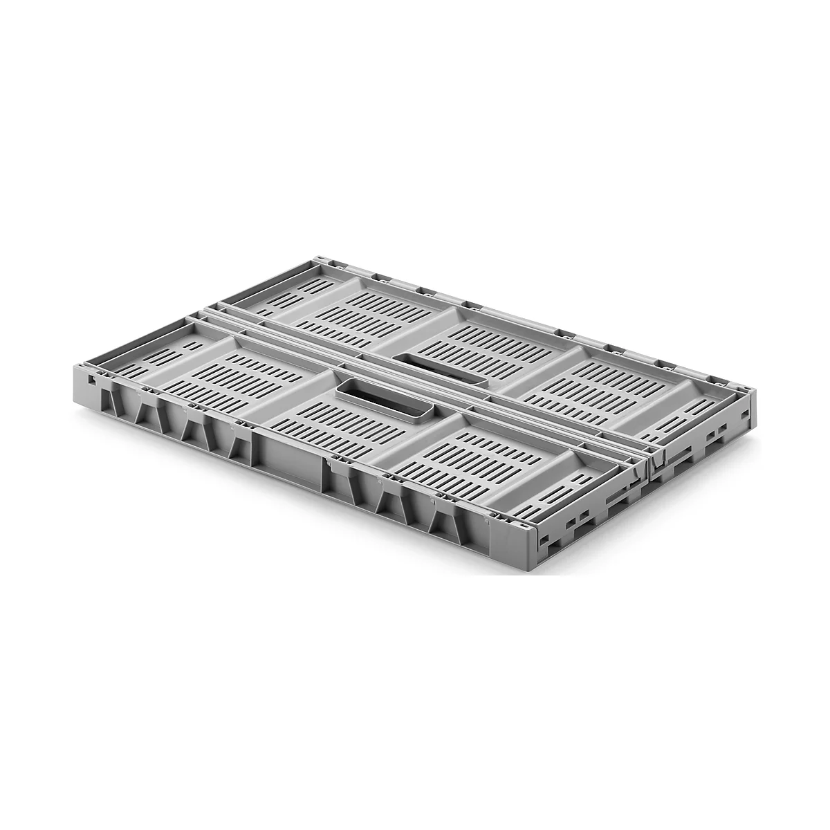 Caja plegable, reciclable y apilable, capacidad de carga 20 kg, 600 x 400 x 233 mm, gris