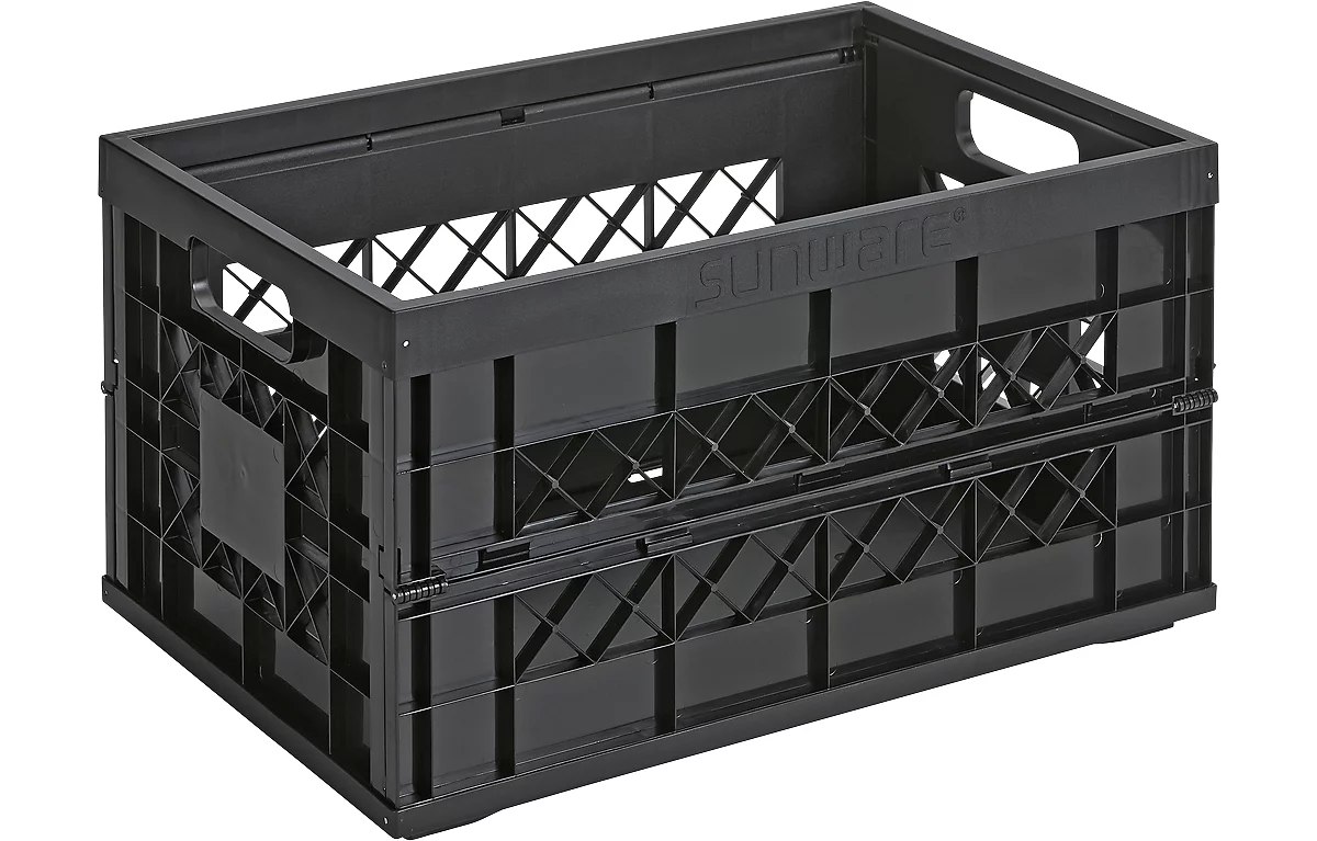 Caja plegable Sunware Heavy Duty, capacidad 45 l, capacidad de carga 30 kg, negro