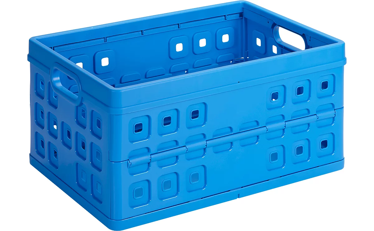 Caja plegable Sunware Square, capacidad 46 l, con asidero, azul