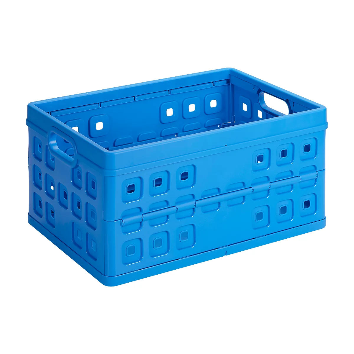 Caja plegable Sunware Square, capacidad 46 l, con asidero, azul