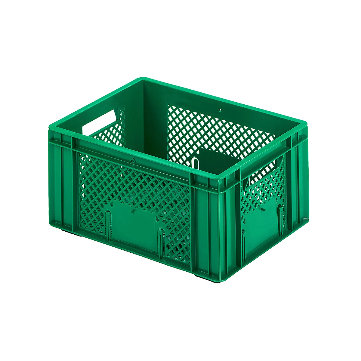 Caja tamaño EURO, L 400 x A 300 mm, sin tapa, capacidad 16 litros, verde