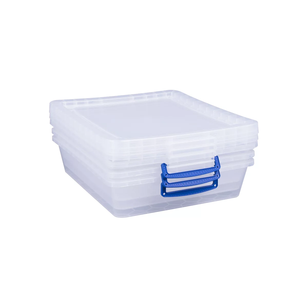 Cajas de almacenaje Really Useful Boxes, transparente, con tapa, 10,5 l, 3 unidades