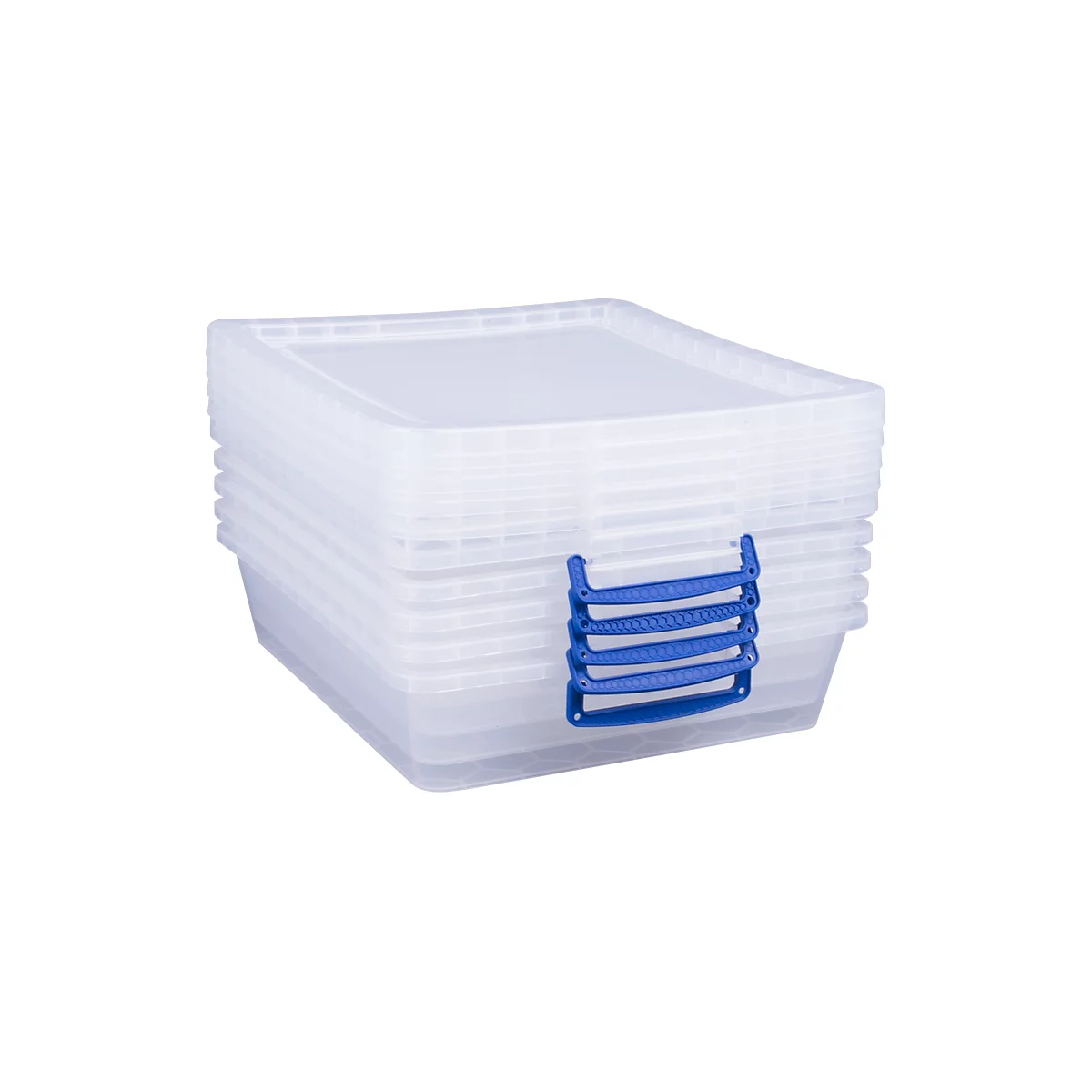 Cajas de almacenaje Really Useful Boxes, transparente, con tapa, 10,5 l, 5 unidades