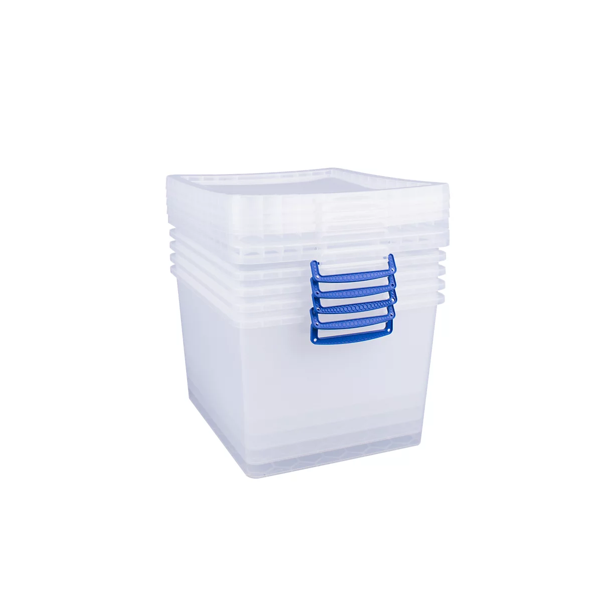 Cajas de almacenaje Really Useful Boxes, transparente, con tapa, 33,5 l, 5 unidades